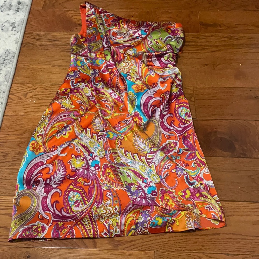Ralph Lauren one-shoulder paisley dress!